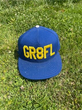 Grateful SnapBack Hat Blue and Yellow